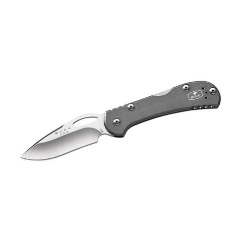 Mini SpitFire - 2 3-4" Plain Blade, Gray Aluminum Handle, Boxed