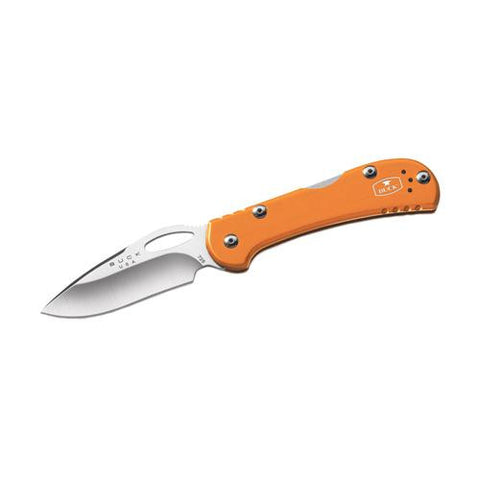 Mini SpitFire - 2 3-4" Plain Blade, Orange Aluminum Handle, Boxed