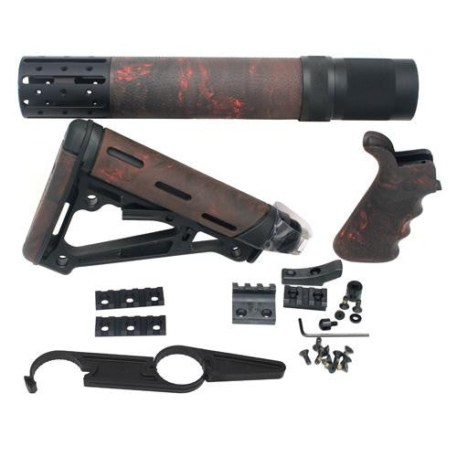 AR15 Kit BFG Grip Rifle Length Forend Acc OMC Red Lava