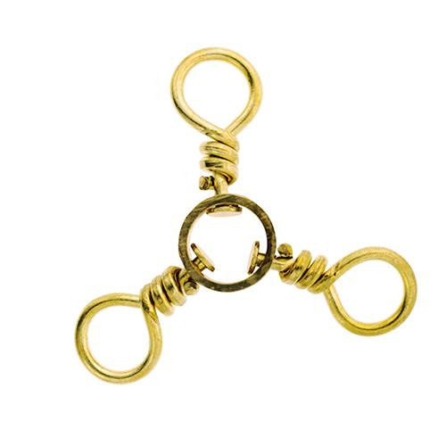 3-Way Swivel, Brass - Size 1 (Per 3)