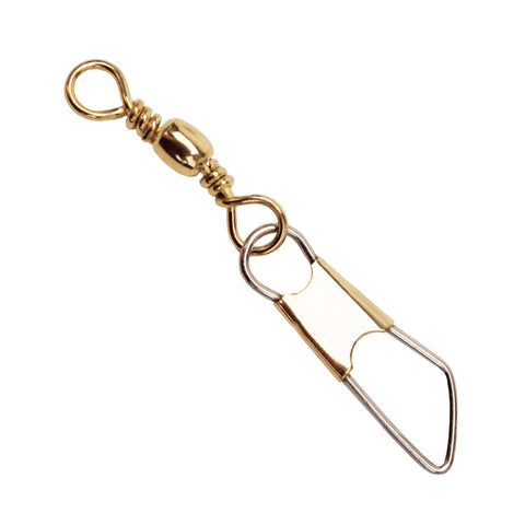 Brass Barrel Swivel w-Safety Snap - Size 5 (Per 12)