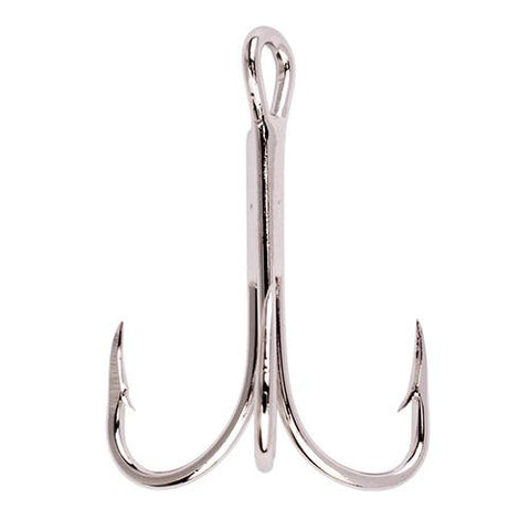 Lazer 2x Treble Reg Shank Curved Point Hook, Nickel - Size 10 (Per 5)