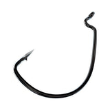 Trokar Extra Wide Gap Worm Hook, Platinum Black - Size 1-0 (Per 7)