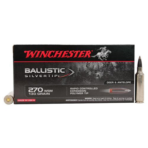 270 Winchester Short Magnum - Supreme, 130 Grains, Ballistic Silvertip, Per 20