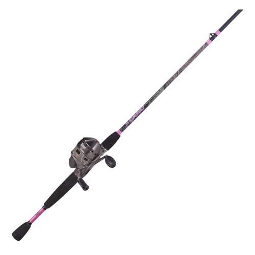 33 Ladies Spincast Combo - Camo 6" 2 Piece Rod, 3.6:1 Gear Ratio, Medium