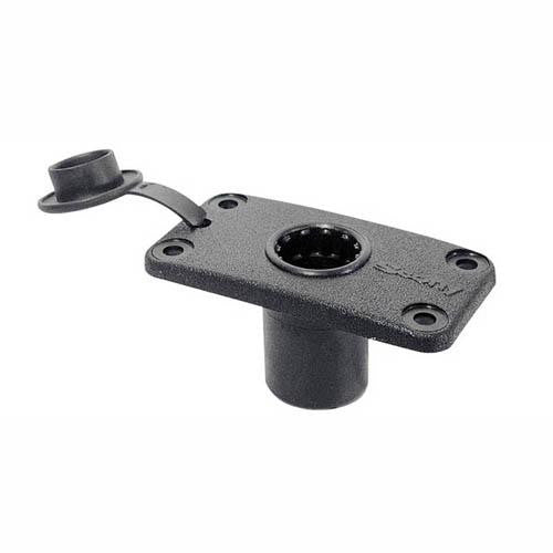 Flush Deck Mount with Rain Cap - Black