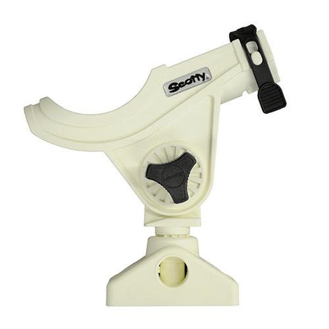 Baitcaster-Spinning Rod Holder - with Number 241 Side Deck Mount, White