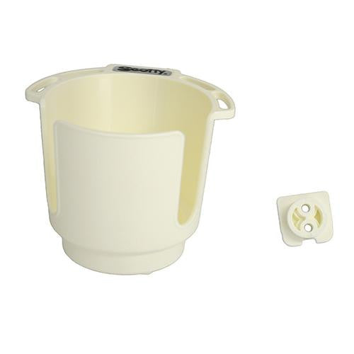 Cup Holder with Bulkhead-Gunnel Mount - White