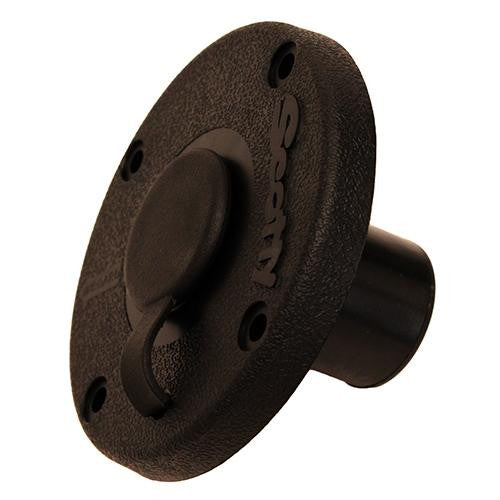 Round Flush Deck Mounting Bracket, Black