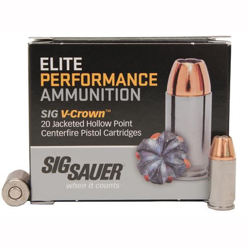 Elite V-Crown Ammunition - 380 ACP, 90 Grains, Jacketed Hollow Point, Per 20