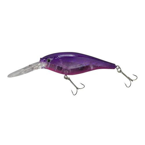 Flicker Shad Pro Flash Hard Bait - 2 3-4" Length, 11'-13' Swimming Depth, 2 Hooks, Flashy Purple Candy, Per 1