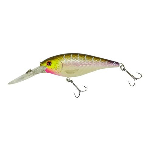 Flicker Shad Hard Bait - 3 1-2" Length, 11'-13' Swimming Depth, 2 Hooks, Purple Tiger, Per 1