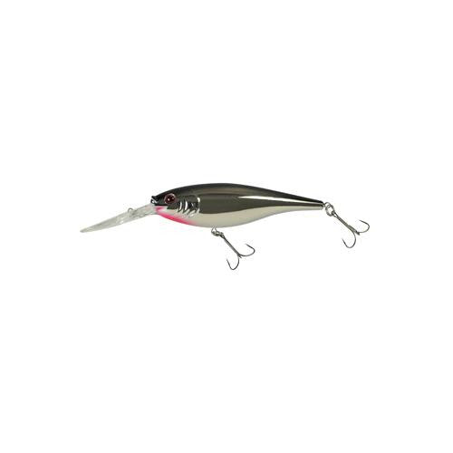 Flicker Shad Hard Bait - 2 3-4" Length, 11'-13' Swimming Depth, 2 Hooks, Black Silver Flash, Per 1