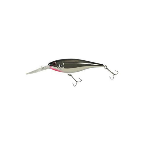 Flicker Shad Hard Bait - 2 3-4" Length, 11'-13' Swimming Depth, 2 Hooks, Black Silver Flash, Per 1