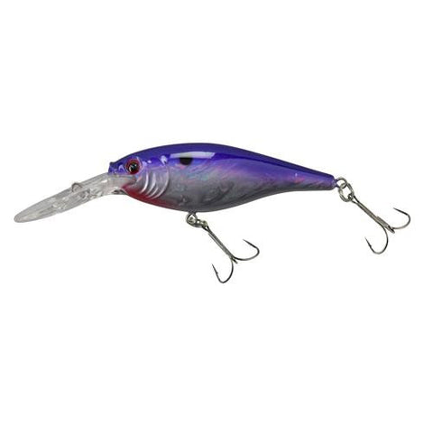 Flicker Shad Pro Slick Hard Bait - 2 1-4" Length, 10'-12' Swimming Depth, 2 Hooks, Slick Purple Candy, Per 1