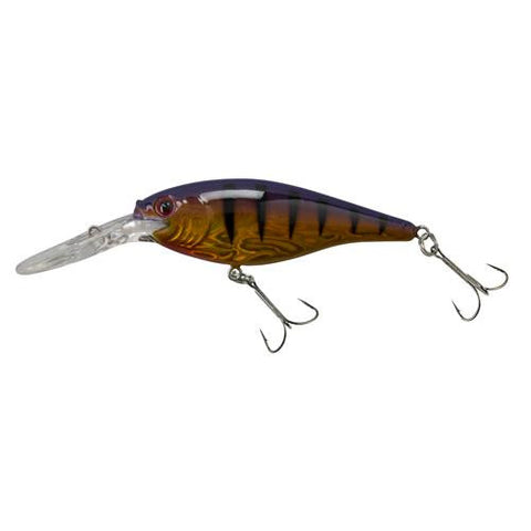 Flicker Shad Pro Slick Hard Bait - 2 3-4" Length, 11'-13' Swimming Depth, 2 Hooks, Slick Purple Bengal, Per 1