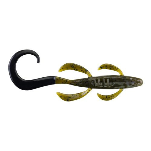 Havoc Boss Dog Soft Bait - 6" Length, Green Pumpkin Black, Per 10