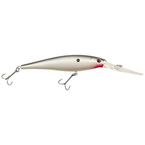 Flicker Minnow Hard Bait - 3" Length, 14'-17' Swimming Depth, 2 Hooks, Pearl White, Per 1