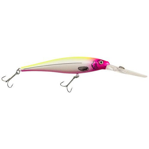 Flicker Minnow Hard Bait - 3" Length, 14'-17' Swimming Depth, 2 Hooks, Pink Lemonade, Per 1