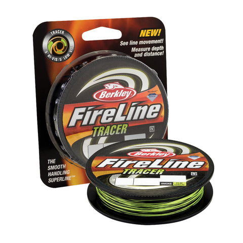 FireLine Fused Tracer Superline Line Spool - 1500 Yards, 0.015" Diameter, 30 lb Breaking Strength, Smoke-Flame Green