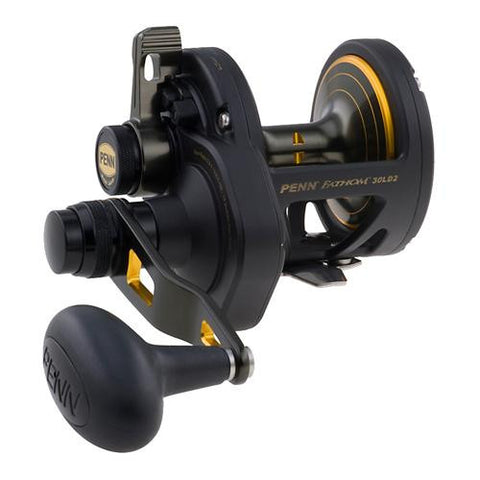 Fathom Lever Drag 2 Speed Conventional Reel - 15 Size, 6.1:1-2.8:1 Gear Ratio, 31"-14" Retrieve Rate, 20 lbs Max Drag, RH