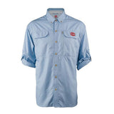 Vented Performance Long Sleeve Shirts - Blue, Large