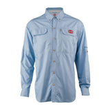 Vented Performance Long Sleeve Shirts - Blue, Large