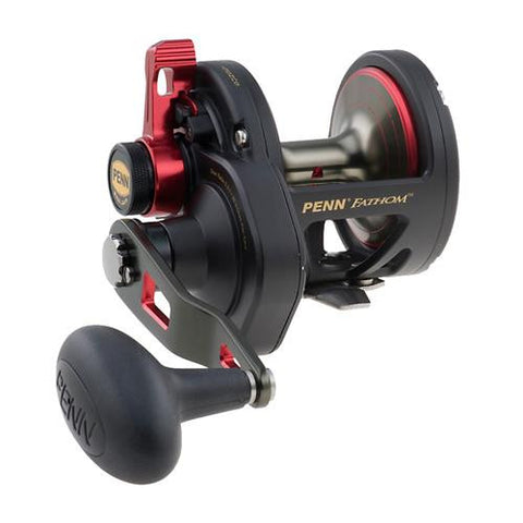 Fathom Lever Drag Conventional Reel - 20N Size, 5.3:1 Gear Ratio, 36" Retrieve Rate, 33 lbs Max Drag, Right Hand