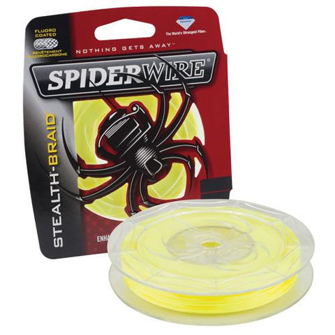 Stealth Braid Superline Line Spool - 300 Yards, 0.004" Diameter, 6 lbs Break Strength, Hi Vis Yellow