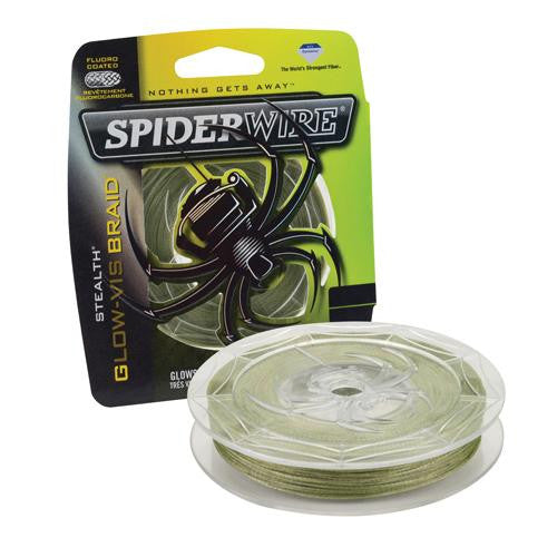 Stealth Braid Superline Line Spool - 300 Yards, 0.008" Diameter, 10 lbs Breaking Strength, Glow Vis Green