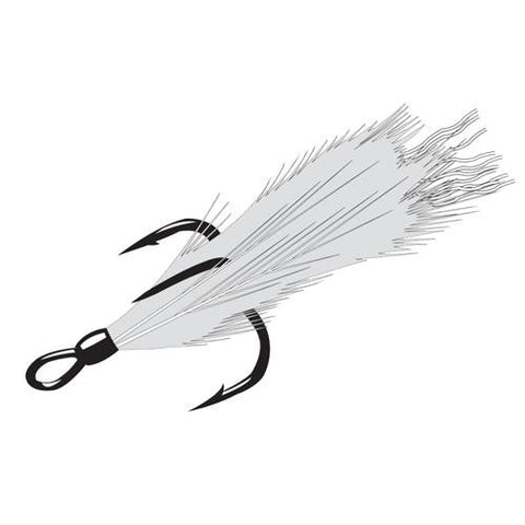 Feathered Treble Hook - Size 2, NS Black, Per 2