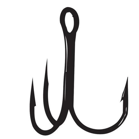 Treble Hook, Magic Eye, Round Bend - Size 6, NS Black, Per 12