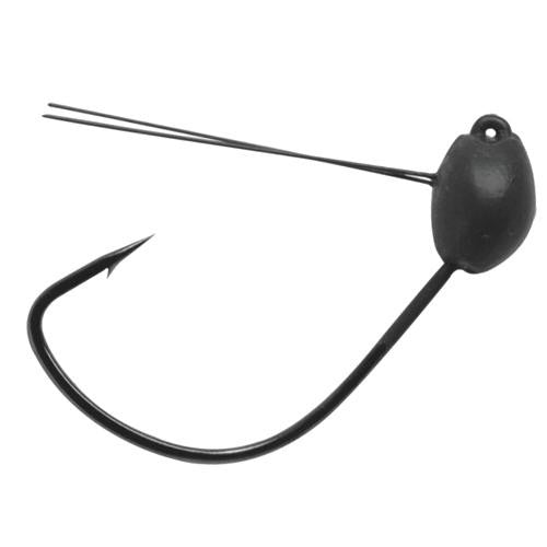 Jig Head Wacky Hook - Size 1-0, 3-16 oz, NS Black, Per 3