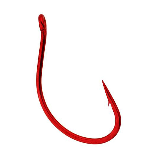 Split Shot-Drop Shot Hook - Size 1-0, Red, Per 6