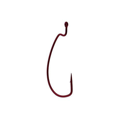 Worm Hook, Offset Shank, EWG - Size 2-0, Red, Per 6