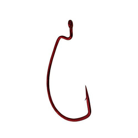 Worm Hook, Superline, Offset Shank, EWG - Size 3-0, Red, Per 5