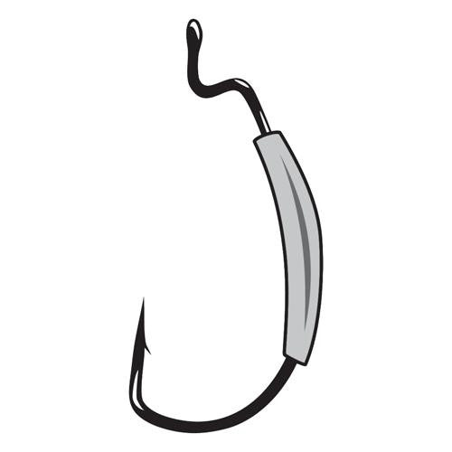 Worm Hook, Superline, EWG, Weighted - Size 3-0, 1-8 oz, NS Black, Per 5