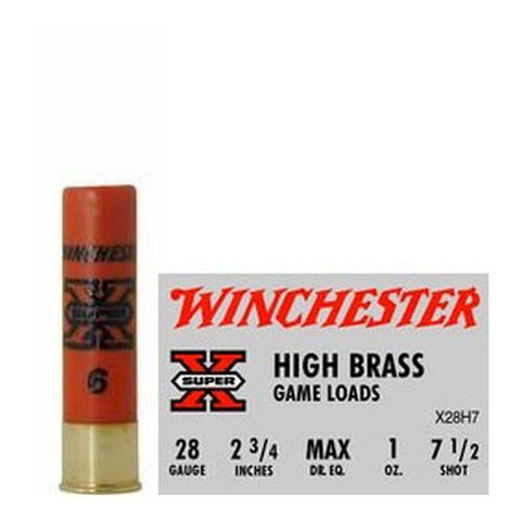 28 Gauge - Super-X High Brass Game, 2 3-4", 1 oz, #7 1-2 Lead Shot, Per 25