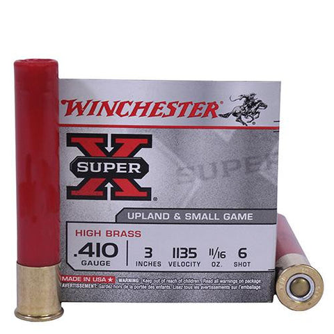 410 Gauge - Super-X, High Brass Game, 3", 11-16 oz, #6 Lead Shot, Per 25