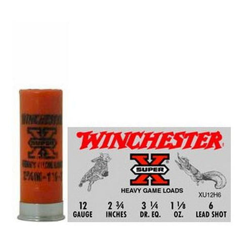 12 Gauge - Super X Heavy Game, 2 3-4", 1 1-8 oz, #6 Lead Shot, Per 25