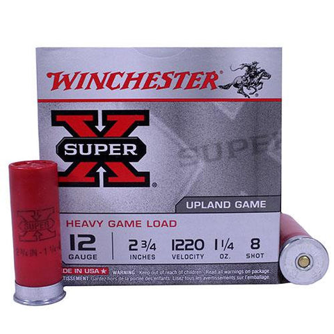 12 Gauge - Super X Heavy Field, 2 3-4", 1 1-4 oz, #8 Lead Shot, Per 25