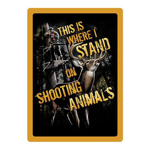 Tin Sign - Shootin' Animals, Size 12" x 17"