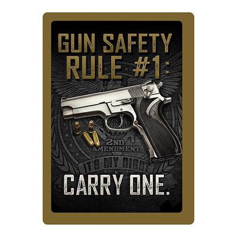 Tin Sign - Gun Safety #1, Size 12" x 17"