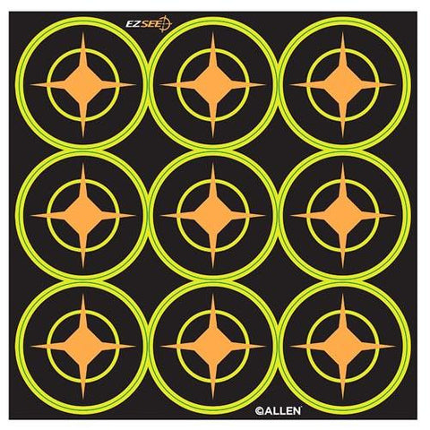 EZ Aim Targets - Splash 2" Round Aiming Dots, Per 12 (9 Targets Per Sheet, Total of 108 Targets)