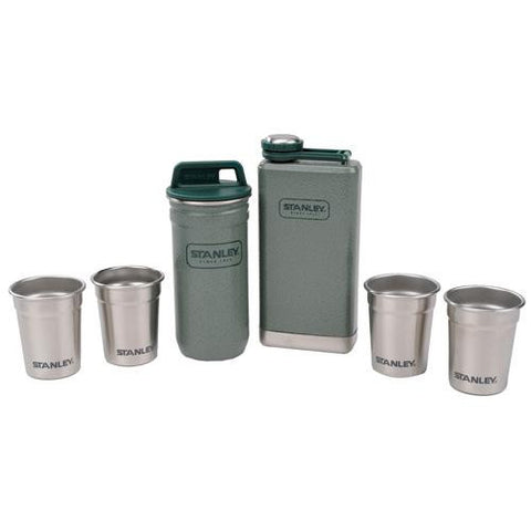 Adventure Steel Shots + Flask Gift Set Green