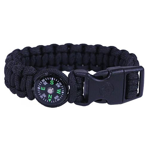 Survival Bracelet - 8" Compass, Black