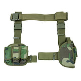 3 Piece Drop Leg Holster-Mag Holder - Woodland Camo