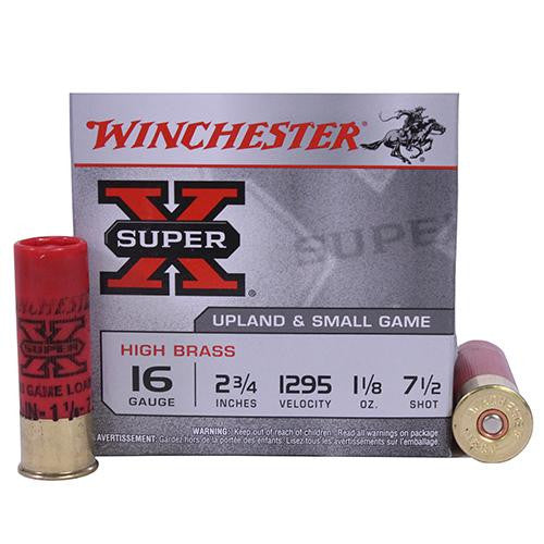 16 Gauge - Super X High Brass Game, 2 3-4", 1 1-8 oz, #7 1-2 Lead Shot, Per 25