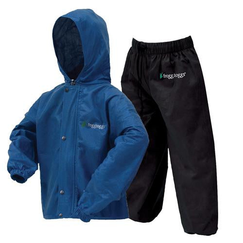 Polly Woggs Kids Rain Suit - Royal Blue-Black, Large