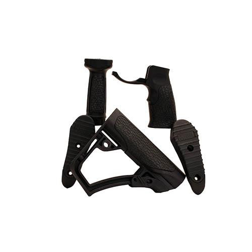 Collapsible Buttstock Pistol Grip & Vertical Foregrip Combo - Black